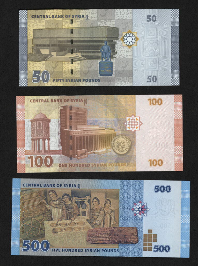 SURIYE 3 para birden Central Bank of Syria 3 adet çil BANKNOTLAR - Görsel 3