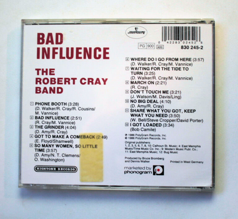 ROBERT CRAY Bad Influence 1986 Made in Germany Blues CD (CD ve Kapak iyi durumda) - Görsel 2