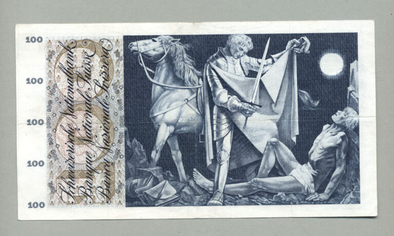 SWITZERLAND İsviçre 100 Francs 1967 - VF *4'e katlanmış, kagıt diri - Görsel 2
