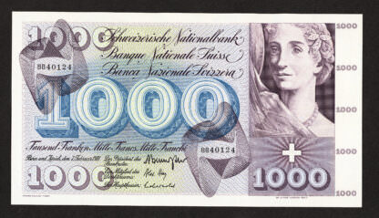 SWITZERLAND İsviçre 1000 Francs 1974 - VF *4'e katlanmış, çok çok temiz banknot *SATILDI - OUT OF STOCK