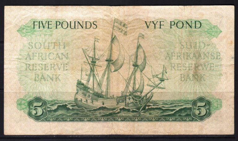 SOUTH AFRICA 5 Pounds 3.6.1956 - VF - Görsel 2