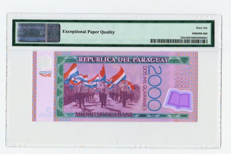PARAGUAY 2000 Guaranies 2011 Pick#228c PMG 66 EPQ - UNC - Görsel 2