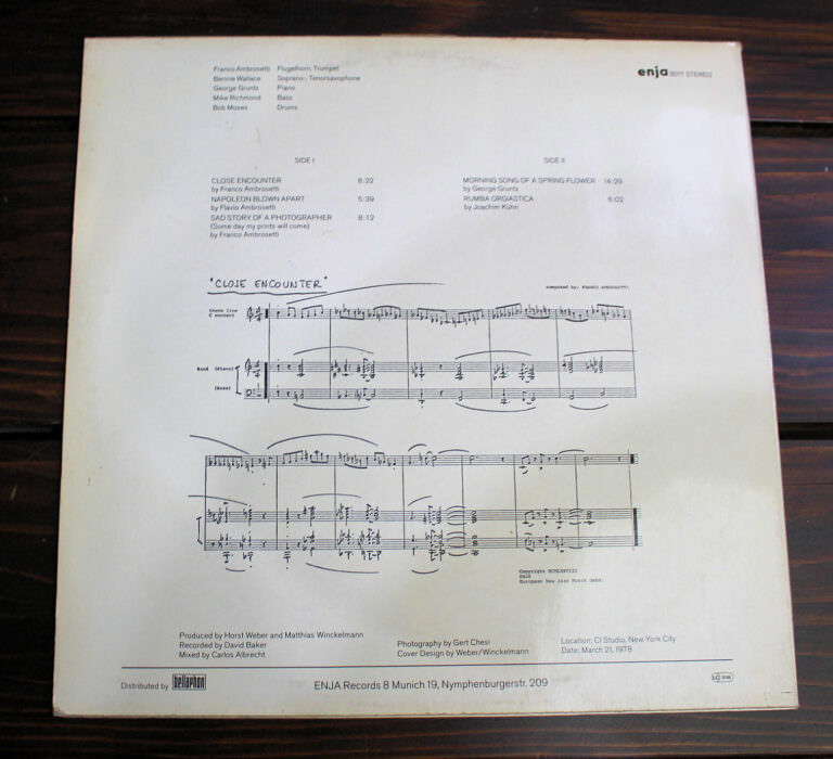 FRANCO AMBROSETTI Close encounter - Printed in Germany 7/8 LP Plak *SATILDI - OUF OF STOCK - Görsel 2