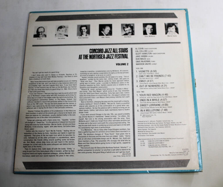 CONCORD JAZZ ALL STARS Vol.2 - Printed in U.S.A. 8/7 LP Plak *SATILDI - OUT OF STOCK - Görsel 2