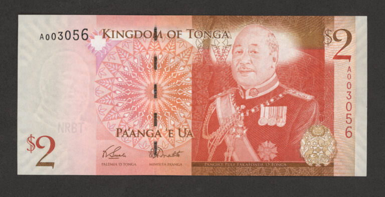TONGA 2 Paanga çil banknot koleksiyon
