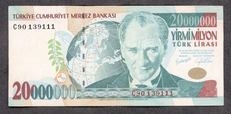 7. EMİSYON 20.000.000 LİRA SERİ C90 ÇT Banknot *SATILDI - OUT OF STOCK