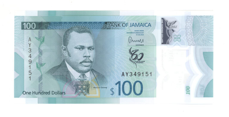 Jamaika 100 Dolar 2022 Polymer ÇİL banknot