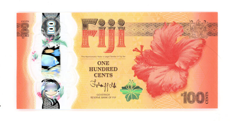 FIJI 100 Commerativ Polymer ÇİL banknot