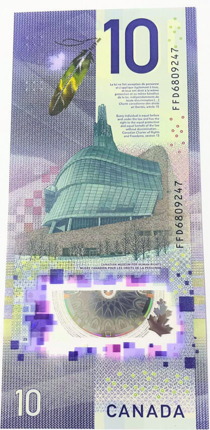 CANADA KANADA 10 DOLARS 2018 ÇİL Banknot