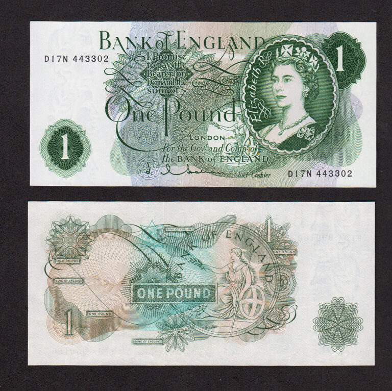Great Britain 1 Pound W/ Queen Pick # 374 Unc *Ingiltere kraliçe Çil