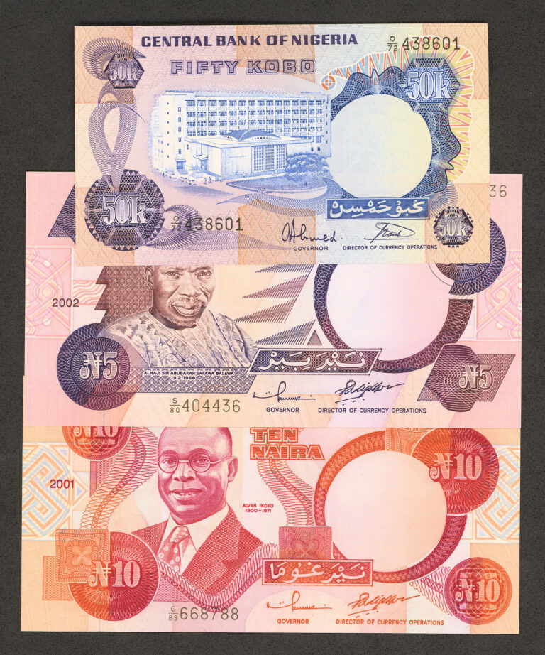NIGERIA 3 Banknoten UNC