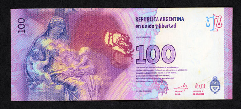 Arjantin 100 Pesos Evita Peron ççt banknot - Görsel 2