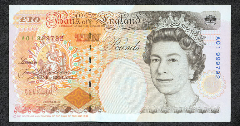 Great Britain 10 Pounds 1993 Pick#386  W/ Queen Unc Çil *kraliçe Banknot *SATILDI - OUT OF STOCK