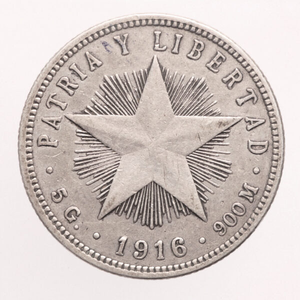 CUBA KÜBA 1920 YILI 20 CENTAVO GÜMÜŞ ÇİLALTI