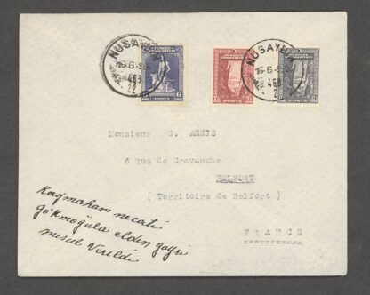 TURKEY Stamps from Nusaybin Postal Cover eski mektup pul