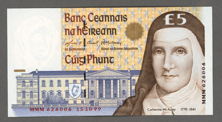 IRLAND IRLAND Ireland 5 Pounds 15.10.1999 Pick#75r3 - UNC *Replacement Note MMM