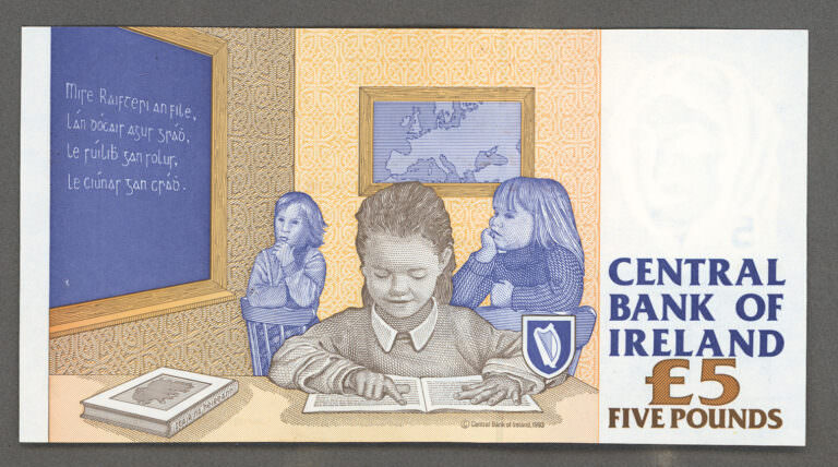 IRLAND IRLAND Ireland 5 Pounds 15.10.1999 Pick#75r3 - UNC *Replacement Note MMM - Görsel 2