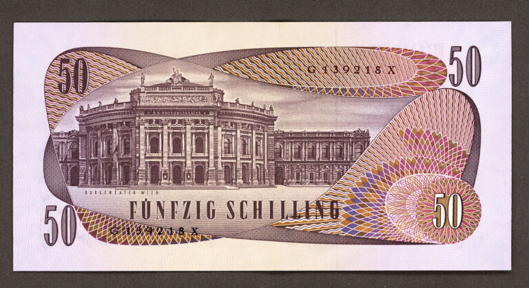 ÖSTERREICH AUSTRIA 50 Shilling 1970 Pick#143a *EF ççt banknot - Görsel 2