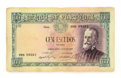 Portugal 100 Ecudos 1957 Pick#159 *VF çt banknot