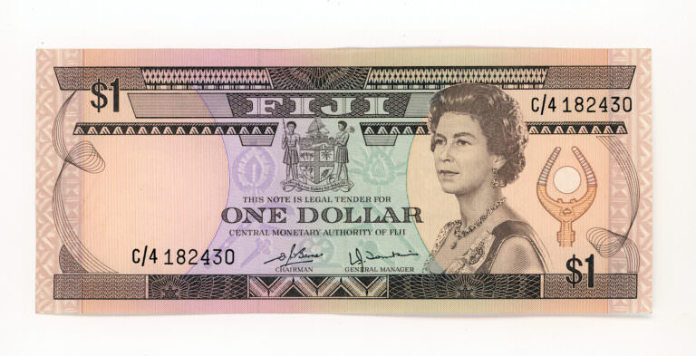 Fiji 1 Dollar ND 1987 Pick#42 - VF *Kraliçe çt banknot