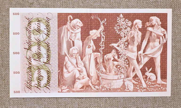SWITZERLAND SCHEIZ 500 Franken 1974 Pick#151L - EF/VF *ççt/çt banknot Isviçre - Görsel 2