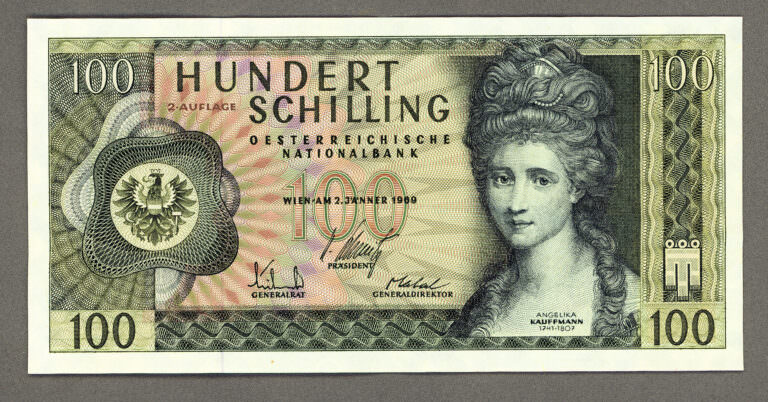 ÖSTERREICH AUSTRIA 100 Shilling 1969 Pick#146a *EF ççt banknot (2.Auflage/ikinci baskı)