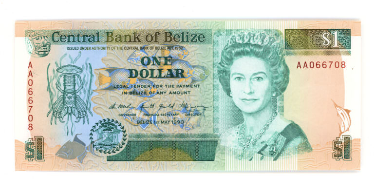 BELIZE 1 Dollar 1990 Pick#51 Kraliçe UNC / ÇİL KONDİSYON BANKNOT - Görsel 2