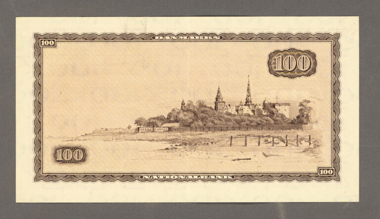 DENMARK 100 Kroner 1950-52 Pick#46b çt banknot *SATILDI - OUT OF STOCK - Görsel 2