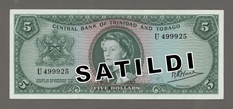 TRINIDAD & TOBAGO 5 Dollars 1964 Pick#27c -EF *ççt banknot SATILDI-STOKTA YOK