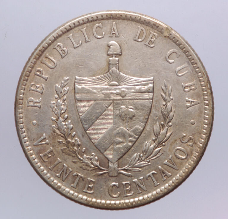 KÜBA 1920 YILI 20 CENTAVO GÜMÜŞ ÇİLALTI *SATILDI - OUT OF STOCK - Görsel 2