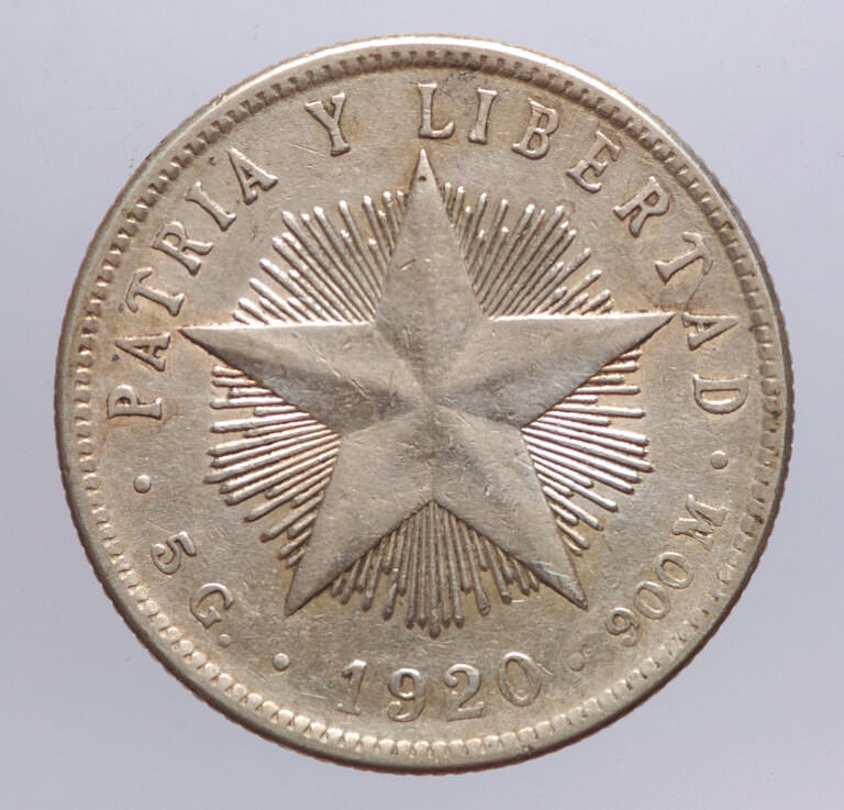 KÜBA 1920 YILI 20 CENTAVO GÜMÜŞ ÇİLALTI *SATILDI - OUT OF STOCK
