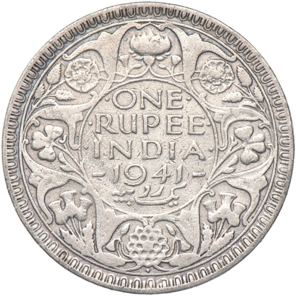 Britsh INDIA - İNGİLİZ HİNDİSTANI 1941 YILI 1 RUPİ GÜMÜŞ
