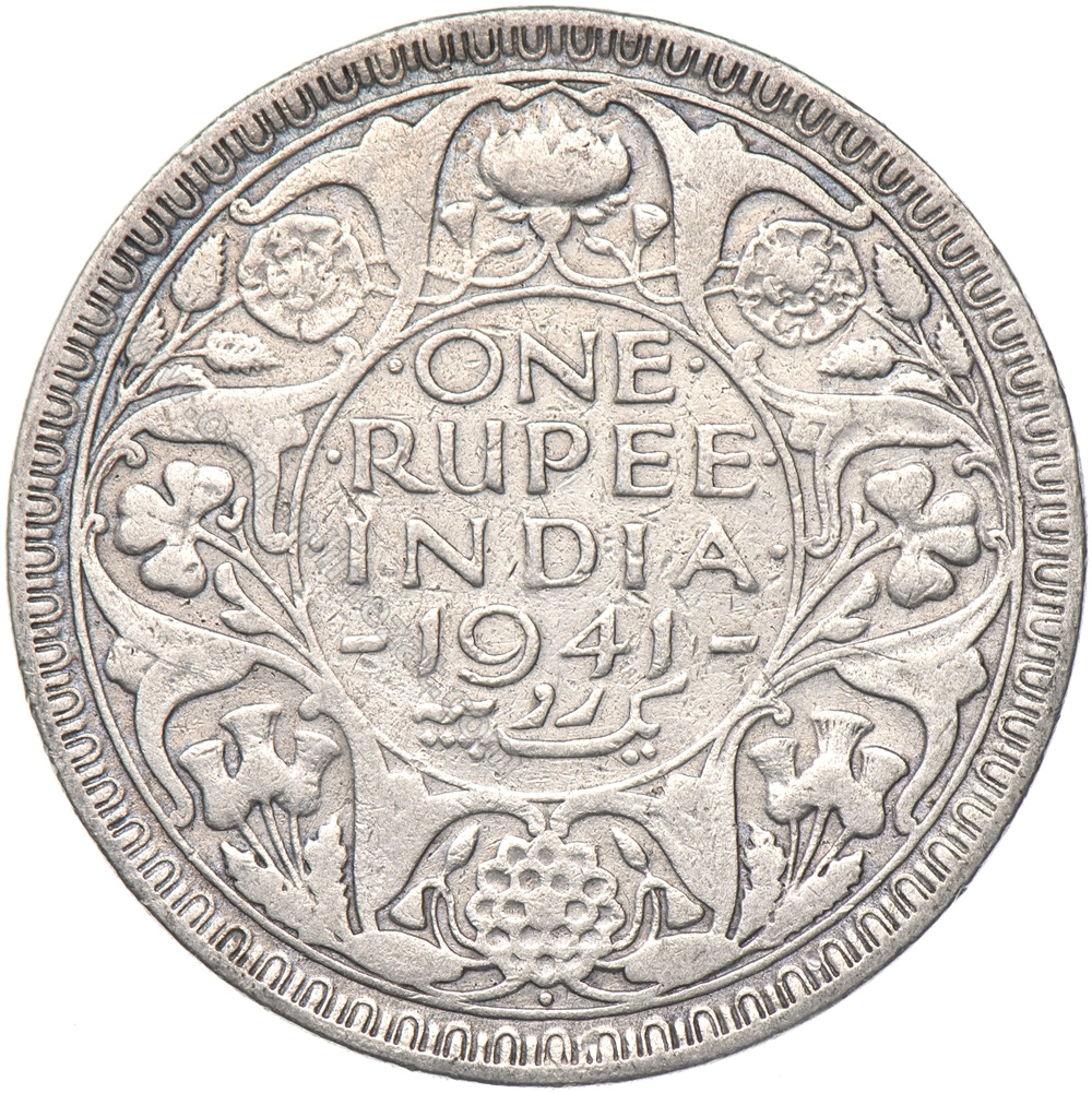 Britsh INDIA - İNGİLİZ HİNDİSTANI 1941 YILI 1 RUPİ GÜMÜŞ