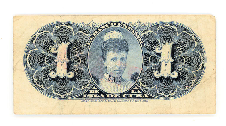 CUBA Küba 1 Peso 1896  Pick # 47b *VF çt banknot - Görsel 2
