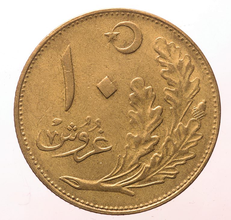 10 Kuruş 1926 T.C. eski yazı ile madeni para - Görsel 2