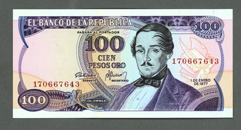 KOLOMBİYA 1977 YILI 100 PESO ÇİL