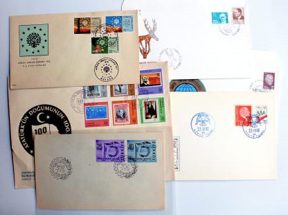 7 adet T.C. FDCs