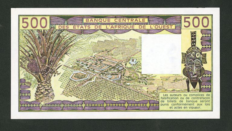 BCEAO Batı Afrika 500 Frank 1988 Pick#106a - UNC çil banknot - Görsel 2