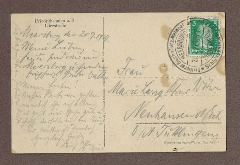 ZEPPELIN Friedrichshafen 1927 Postcard 14x9 cm. - Görsel 2