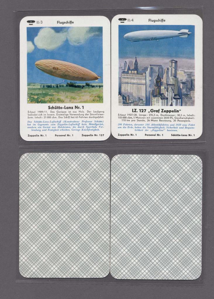 ZEPPELIN 2 adet oyun kartlari 10,3x7,5 cm.