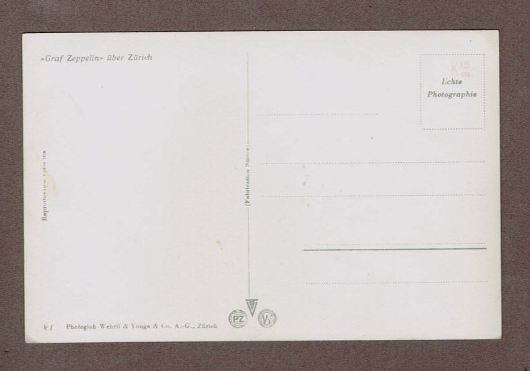 ZEPPELIN LZ-127 über Zürich Realphotocard 14x9 cm. - Görsel 2