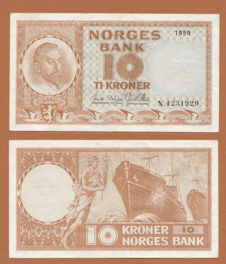 Norway Norveç 10 Kronor 1973 UNC *çil