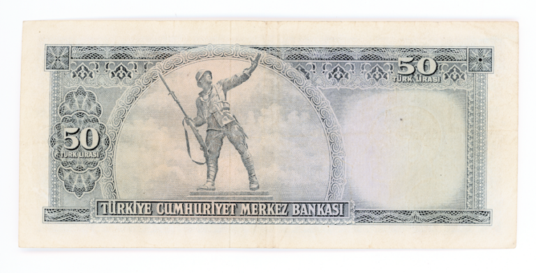 5. Emisyon 50 Lira 1957-1979 Pick#165a VF - 4. Tertip *çt banknot