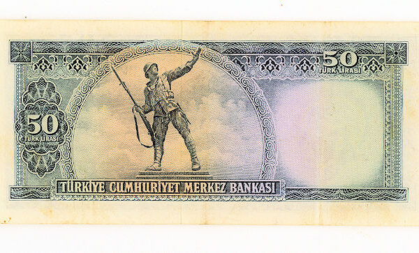 5. Emisyon 50 Lira 1957-1979 Pick#165a VF - 4. Tertip *çt banknot