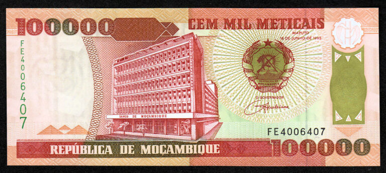 Moçambique Mozambik 100 000 Meticais UNC