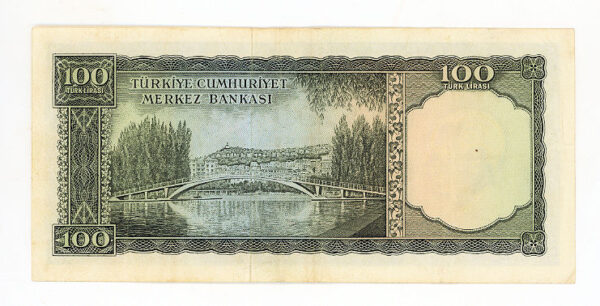 5.Emisyon 100 Lira 6. Tertip 1964-76 Pick # 177a (VF) çt banknot - Görsel 2