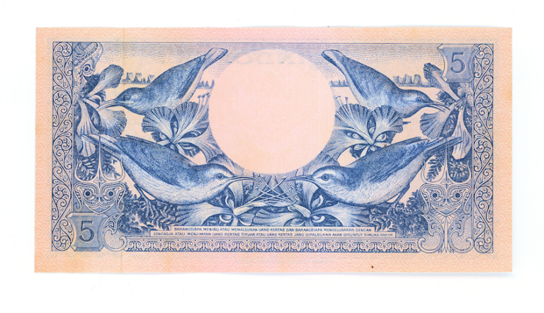 INDONESIA 5 Rupiah 1959 UNC - çil banknot - Görsel 2