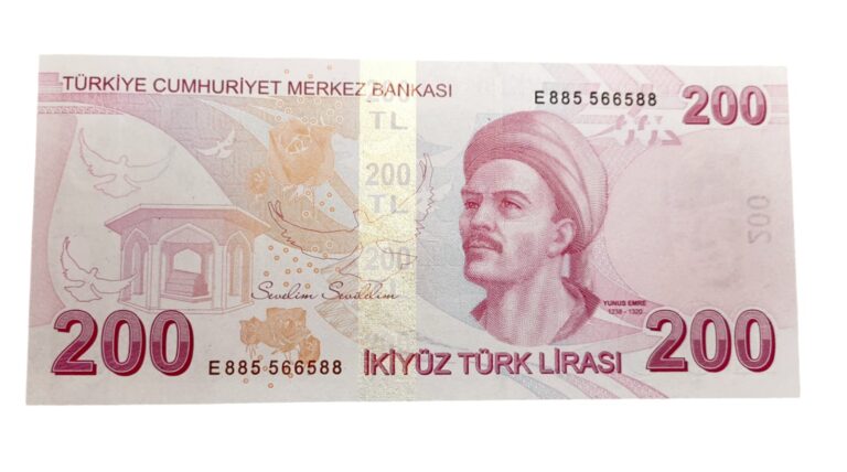 9.EMİSYON 200 TL SERİ E885566588 UNC - çil