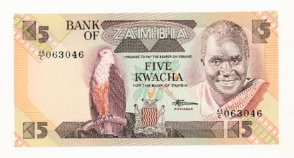 ZAMBIA 5 Kwacha 1980-88 Pick#25d - UNC *ÇİL