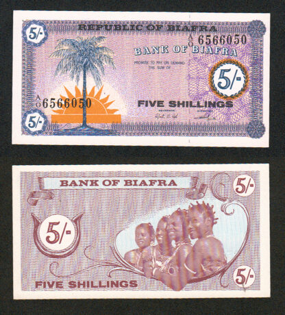 BIAFRA 5/- Shillings ND 1967 Pick#1 - UNC *ÇİL